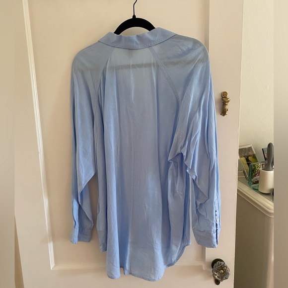 NWOT Oversized Blue Button Down - Picture 2 of 3